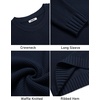 image:imageCOOFANDY Mens Casual Crewneck Sweater Long Sleeve Waffle Knit PulloverMidnight Blue