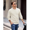 image:imageCOOFANDY Mens Casual Crewneck Sweater Long Sleeve Waffle Knit PulloverWhite