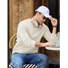 image:imageCOOFANDY Mens Casual Crewneck Sweater Long Sleeve Waffle Knit PulloverWhite