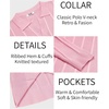image:imageCOOFANDY Mens Knit Long Sleeve Polo Shirt Sweater VNeck Textured PulloverPink