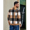 image:imageCOOFANDY Mens Plaid Crew Neck Sweater Long Sleeve Knit PulloverA01 Brown and Orange