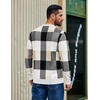 image:imageCOOFANDY Mens Plaid Crew Neck Sweater Long Sleeve Knit PulloverBeige