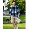 image:imageCOOFANDY Mens Plaid Crew Neck Sweater Long Sleeve Knit PulloverBlue