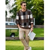 image:imageCOOFANDY Mens Plaid Crew Neck Sweater Long Sleeve Knit PulloverBrown