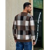 image:imageCOOFANDY Mens Plaid Crew Neck Sweater Long Sleeve Knit PulloverBrown