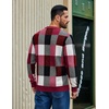 image:imageCOOFANDY Mens Plaid Crew Neck Sweater Long Sleeve Knit PulloverBurgundy