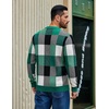 image:imageCOOFANDY Mens Plaid Crew Neck Sweater Long Sleeve Knit PulloverDark Green