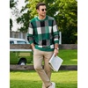 image:imageCOOFANDY Mens Plaid Crew Neck Sweater Long Sleeve Knit PulloverDark Green