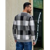 image:imageCOOFANDY Mens Plaid Crew Neck Sweater Long Sleeve Knit PulloverGrey