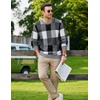 image:imageCOOFANDY Mens Plaid Crew Neck Sweater Long Sleeve Knit PulloverGrey