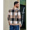 image:imageCOOFANDY Mens Plaid Crew Neck Sweater Long Sleeve Knit PulloverLight Khaki
