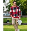 image:imageCOOFANDY Mens Plaid Crew Neck Sweater Long Sleeve Knit PulloverRed  Navy