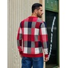 image:imageCOOFANDY Mens Plaid Crew Neck Sweater Long Sleeve Knit PulloverRed  Navy