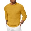 image:imageCOOFANDY Men Dress Crewneck Sweater Pullover Knit Long Sleeve Casual Slim Fit SweaterYellow