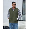 image:imageCOOFANDY Mens Polar Fleece Vest Lightweight Sleeveless Zip Up Jacket WarmArmy Green 02