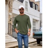 image:imageCOOFANDY Mens T Shirts Long Sleeve Cotton Blend TShirts Casual Crew Neck Soft Basic Tee ShirtsArmy Green