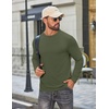 image:imageCOOFANDY Mens T Shirts Long Sleeve Cotton Blend TShirts Casual Crew Neck Soft Basic Tee ShirtsArmy Green