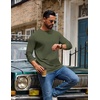 image:imageCOOFANDY Mens T Shirts Long Sleeve Cotton Blend TShirts Casual Crew Neck Soft Basic Tee ShirtsArmy Green