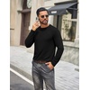 image:imageCOOFANDY Mens T Shirts Long Sleeve Cotton Blend TShirts Casual Crew Neck Soft Basic Tee ShirtsBlack 3 Pack