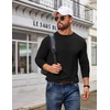image:imageCOOFANDY Mens T Shirts Long Sleeve Cotton Blend TShirts Casual Crew Neck Soft Basic Tee ShirtsBlack