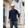 image:imageCOOFANDY Mens T Shirts Long Sleeve Cotton Blend TShirts Casual Crew Neck Soft Basic Tee ShirtsBlue Violet