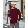 image:imageCOOFANDY Mens T Shirts Long Sleeve Cotton Blend TShirts Casual Crew Neck Soft Basic Tee ShirtsBurgundy