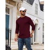 image:imageCOOFANDY Mens T Shirts Long Sleeve Cotton Blend TShirts Casual Crew Neck Soft Basic Tee ShirtsBurgundy