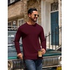 image:imageCOOFANDY Mens T Shirts Long Sleeve Cotton Blend TShirts Casual Crew Neck Soft Basic Tee ShirtsBurgundy