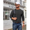 image:imageCOOFANDY Mens T Shirts Long Sleeve Cotton Blend TShirts Casual Crew Neck Soft Basic Tee ShirtsDark Grey