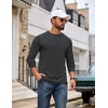 image:imageCOOFANDY Mens T Shirts Long Sleeve Cotton Blend TShirts Casual Crew Neck Soft Basic Tee ShirtsDark Grey