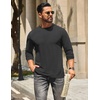 image:imageCOOFANDY Mens T Shirts Long Sleeve Cotton Blend TShirts Casual Crew Neck Soft Basic Tee ShirtsDark Grey