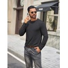 image:imageCOOFANDY Mens T Shirts Long Sleeve Cotton Blend TShirts Casual Crew Neck Soft Basic Tee ShirtsDark Grey