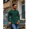 image:imageCOOFANDY Mens T Shirts Long Sleeve Cotton Blend TShirts Casual Crew Neck Soft Basic Tee ShirtsLake Green