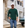 image:imageCOOFANDY Mens T Shirts Long Sleeve Cotton Blend TShirts Casual Crew Neck Soft Basic Tee ShirtsLake Green