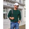 image:imageCOOFANDY Mens T Shirts Long Sleeve Cotton Blend TShirts Casual Crew Neck Soft Basic Tee ShirtsLake Green