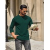 image:imageCOOFANDY Mens T Shirts Long Sleeve Cotton Blend TShirts Casual Crew Neck Soft Basic Tee ShirtsLake Green