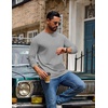 image:imageCOOFANDY Mens T Shirts Long Sleeve Cotton Blend TShirts Casual Crew Neck Soft Basic Tee ShirtsLight Gray