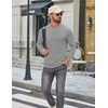 image:imageCOOFANDY Mens T Shirts Long Sleeve Cotton Blend TShirts Casual Crew Neck Soft Basic Tee ShirtsLight Gray