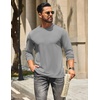 image:imageCOOFANDY Mens T Shirts Long Sleeve Cotton Blend TShirts Casual Crew Neck Soft Basic Tee ShirtsLight Gray