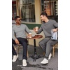 image:imageCOOFANDY Mens T Shirts Long Sleeve Cotton Blend TShirts Casual Crew Neck Soft Basic Tee ShirtsLight Gray