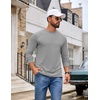 image:imageCOOFANDY Mens T Shirts Long Sleeve Cotton Blend TShirts Casual Crew Neck Soft Basic Tee ShirtsLight Gray