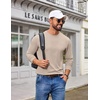 image:imageCOOFANDY Mens T Shirts Long Sleeve Cotton Blend TShirts Casual Crew Neck Soft Basic Tee ShirtsLight Khaki