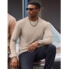 image:imageCOOFANDY Mens T Shirts Long Sleeve Cotton Blend TShirts Casual Crew Neck Soft Basic Tee ShirtsLight Khaki