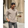 image:imageCOOFANDY Mens T Shirts Long Sleeve Cotton Blend TShirts Casual Crew Neck Soft Basic Tee ShirtsLight Khaki