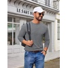 image:imageCOOFANDY Mens T Shirts Long Sleeve Cotton Blend TShirts Casual Crew Neck Soft Basic Tee ShirtsMedium Gray