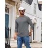 image:imageCOOFANDY Mens T Shirts Long Sleeve Cotton Blend TShirts Casual Crew Neck Soft Basic Tee ShirtsMedium Gray