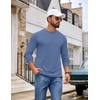 image:imageCOOFANDY Mens T Shirts Long Sleeve Cotton Blend TShirts Casual Crew Neck Soft Basic Tee ShirtsNavy