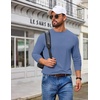 image:imageCOOFANDY Mens T Shirts Long Sleeve Cotton Blend TShirts Casual Crew Neck Soft Basic Tee ShirtsNavy