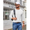 image:imageCOOFANDY Mens T Shirts Long Sleeve Cotton Blend TShirts Casual Crew Neck Soft Basic Tee ShirtsWhite