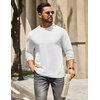 image:imageCOOFANDY Mens T Shirts Long Sleeve Cotton Blend TShirts Casual Crew Neck Soft Basic Tee ShirtsWhite
